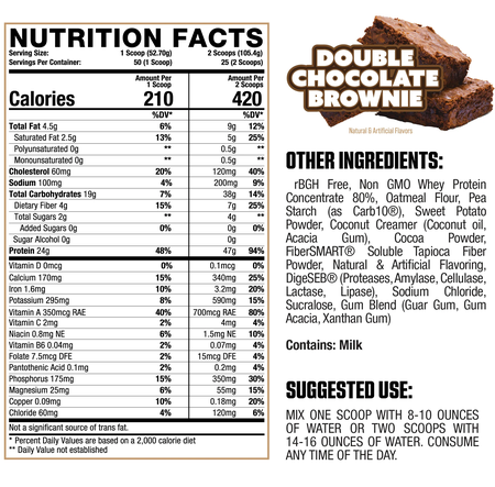 Axe & Sledge Home Made Whole Foods Meal Replacement Double Chocolate Brownie - 25 Servings