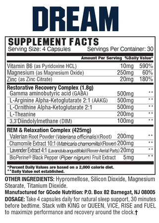 GCode Nutrition Dream Natural Sleep Support - 120 Capsules