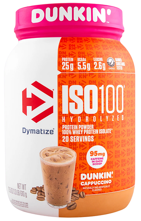 Dymatize ISO 100 Whey Protein Isolate   Dunkin Cappuccino - 20 Servings