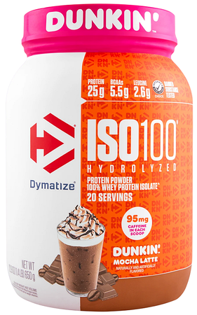 Dymatize ISO 100 Whey Protein Isolate   Dunkin Mocha Latte - 20 Servings
