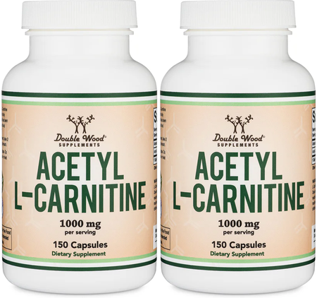 Double Wood Supplements Acetyl L-Carnitine (ALCAR) - 300 Capsules (2 x 150 Capsule Bottles)  TWINPACK