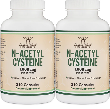 Double Wood Supplements N-Acetyl Cysteine - 2 x 210 Capsule Bottles TWINPACK