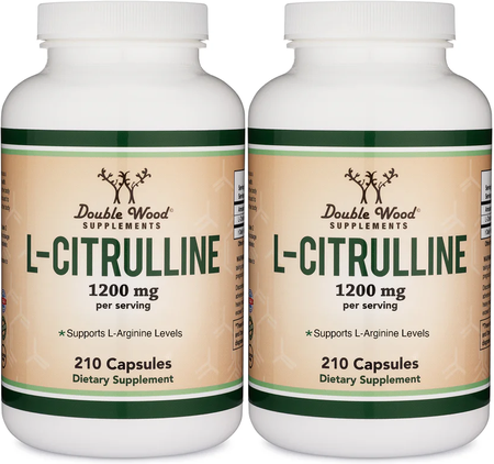 Double Wood Supplements L-Citrulline - 2 x 210 Capsule Bottles TWINPACK