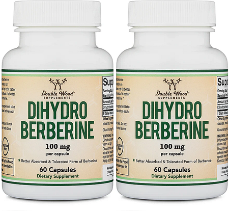 Double Wood Supplements Dihydroberberine 100 Mg - 2 x 60 Capsule Bottles TWINPACK