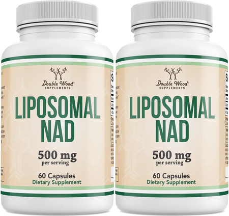 Double Wood Supplements Liposomal NAD - 2 x 60 Capsule Bottles TWINPACK