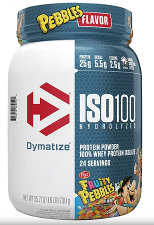 -Dymatize ISO 100 Whey Protein Isolate Fruity Pebbles  - 1.6 Lb (24 Servings)