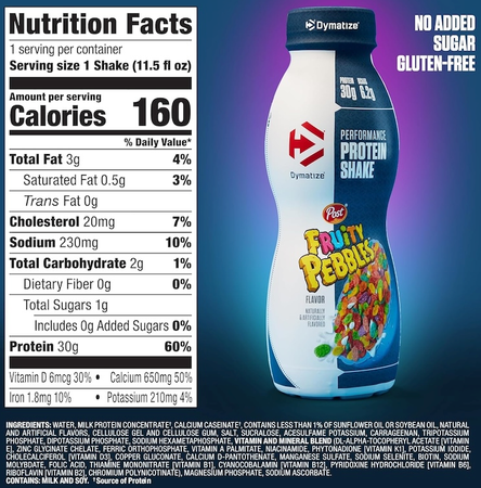 Dymatize Protein Shake RTD  Fruity Pebbles - 12 Bottles