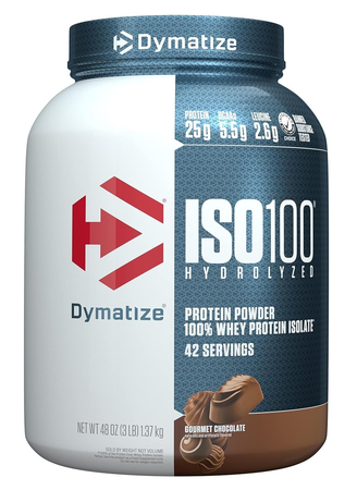 - Dymatize ISO 100 Whey Protein Isolate Gourmet Chocolate  - 3 Lb (42 Servings)