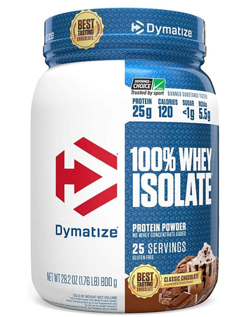 -Dymatize 100% Whey Isolate Chocolate  - 25 Servings (1.76 Lb)