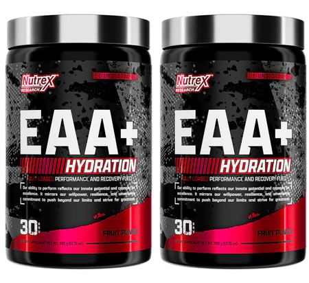 Nutrex EAA+ Hydration  Fruit Punch - 2 x 30 Serving Bottles  TWINPACK