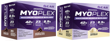 EAS Myoplex Protein Shake Mix Packets Chocolate + Vanilla - 2 x 20 Packs Each  TWINPACK (FREE SHIPPING)