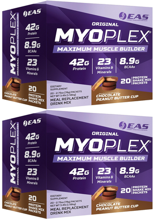 EAS Myoplex Shake Mix Chocolate Peanut Butter Cup - 40 Packs (2 x 20 Pack Boxes) (FREE SHIPPING)  TWINPACK