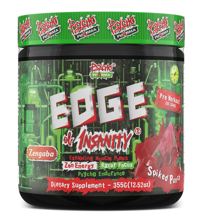 Psycho Pharma Edge of Insanity Pre Workout  Spiked Punch - 25 Servings