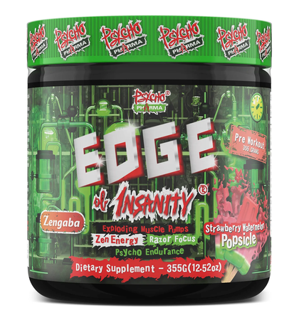 Psycho Pharma Edge of Insanity Pre Workout  Strawberry Watermelon Popsicle - 25 Servings
