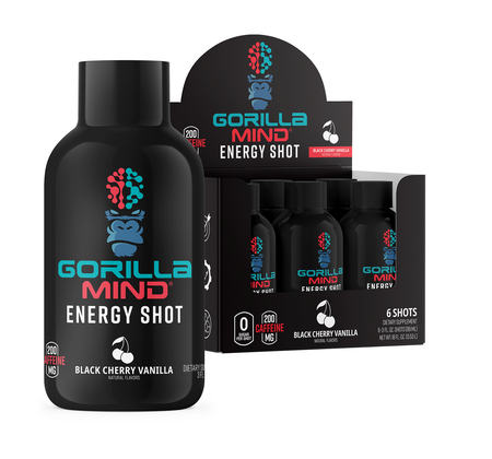 Gorilla Mind Energy Shot 3oz  Black Cherry Vanilla - 6 Bottles