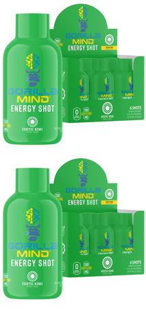 Gorilla Mind Energy Shot 3oz  Exotic Kiwi - 12 Bottles (2 x 6 Bottles)  TWINPACK