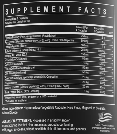 Enhanced Labs Black OX  Test Booster & Libido Support- 240 Cap