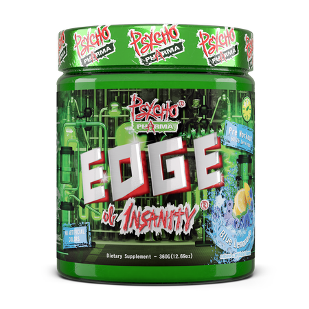 Psycho Pharma Edge of Insanity Pre Workout Blue Lemonade - 25 Servings