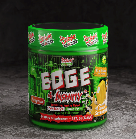 Psycho Pharma Edge of Insanity Pre Workout  Orange Screamsicle - 25 Servings