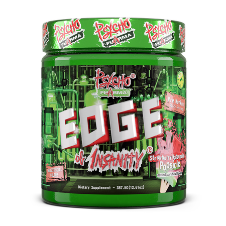 Psycho Pharma Edge of Insanity Pre Workout Strawberry Watermelon Popsicle - 25 Servings