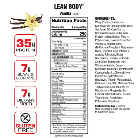 Labrada Lean Body MRP Protein Shake  Vanilla - 4.6 Lb (30 Servings)