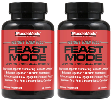 MuscleMeds Feast Mode - Appetite Stimulant - 2 x 90 Cap Btls  TWINPACK