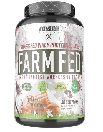 Axe & Sledge Farm Fed Protein  Grass-fed Whey Protein Isolate  Salted Caramel - 30 Servings