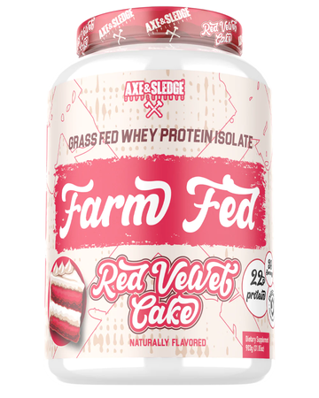 Axe & Sledge Farm Fed Protein  Grass-fed Whey Protein Isolate  Red Velvet Cake - 30 Servings