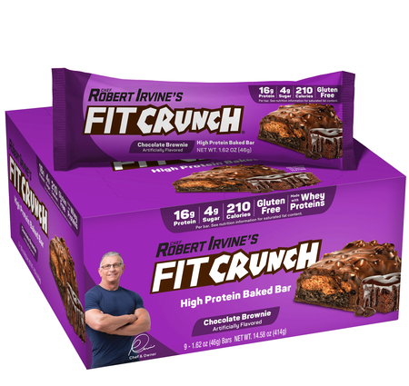 Fit Crunch Snack Size Bars Chocolate Brownie - 9 Bars (46g Size)