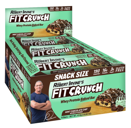 Chef Robert Irvine's Fit Crunch Snack Size Bars Mint Chocolate Chip - 9 Bars (46g Size)