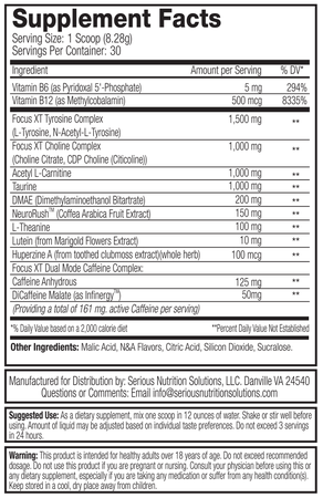 SNS Serious Nutrition Solutions Focus XT  Cherry Punch - 30 Servings