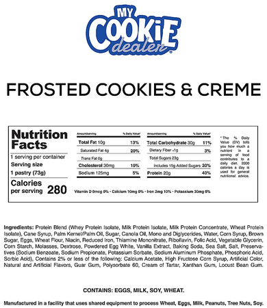 My Cookie Dealer Protein Pastry 20g Cookies & Creme - 12 Pack
