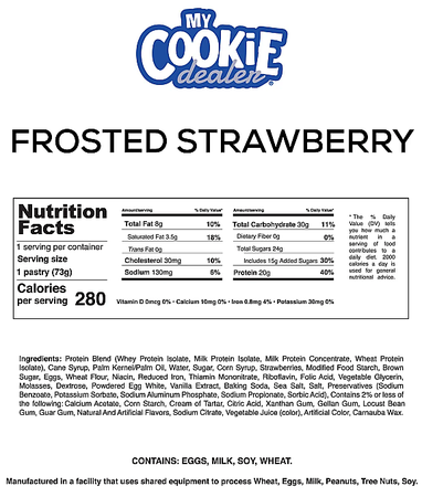 My Cookie Dealer Protein Pastry 20g Frosted Strawberry - 12 Pack