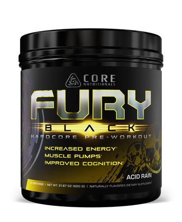 Core Nutritionals FURY Black Hardcore Pre-Workout Acid Rain (Lemon Italian Ice) - 20/40 Servings