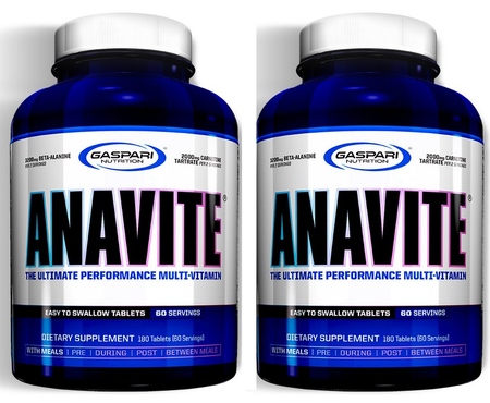 Gaspari Nutrition Anavite  Ultimate Performance Multi-Vitamin - 360 Tablets (2 x 180 Tab/60 Serv. Btls)  TWINPACK