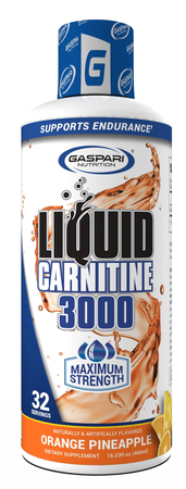 Gaspari Nutrition Liquid Carnitine 3000  Orange Pineapple  - 32 Servings