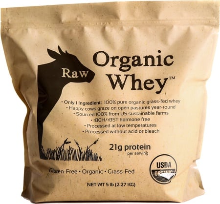 Raw Organic Whey  Grass Fed Whey Protein  Unflavored - 5 Lb