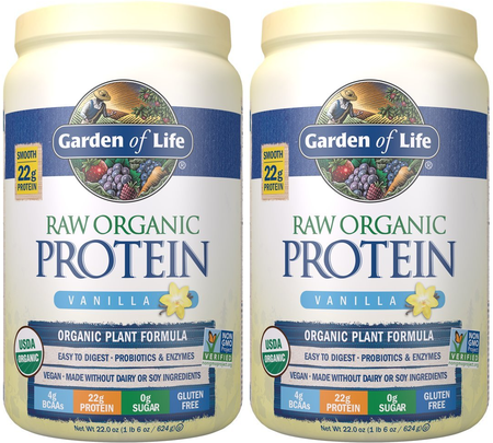 Garden of Life Raw Organic Protein Vanilla - 40 Servings (2 x 20 Serving Bottles) TWINPACK