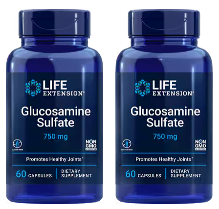 Life Extension Glucosamine Sulfate 750 Mg - 120 Cap (2 x 60 Cap Btls)  TWINPACK