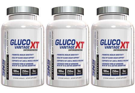 SNS Serious Nutrition Solutions GlucoVantage XT (Dihydroberberine 100 mg) - 270 Capsules (3 x 90 Capsule Bottles)  TWINPACK