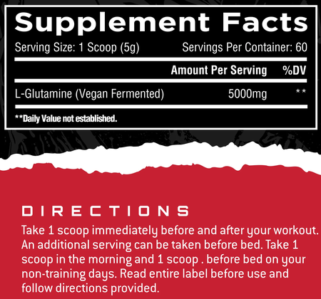 Unmatched Nutrition Glutamine (Vegan Fermented Glutamine) - 2 x 60 Servings TWINPACK