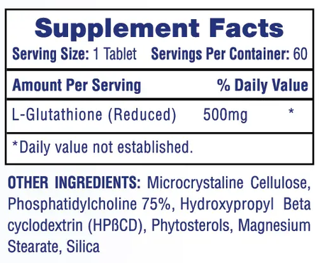 Hi Tech Pharmacueticals L-Glutathione (Reduced) 500 Mg - 60 Tablets