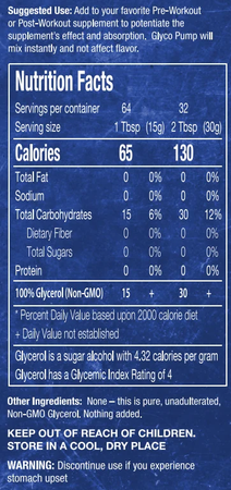 Glyco PUMP 100% Liquid Glycerol  Neutral Flavor - 96 oz. 192 Servings (3 x 32 oz. Bottles)  3 PACK