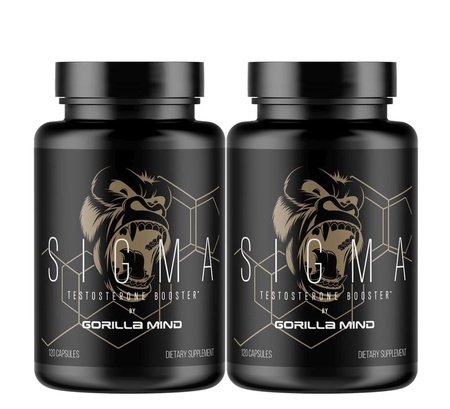 Gorilla Mind Sigma Testosterone Booster - 2 x 120 Capsule Bottles  TWINPACK