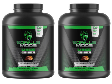 Gorilla Mind Gorilla Mode Mass Gainer  Chocolate Peanut Butter - 12 Lb (2 x 6 Lb)  TWINPACK