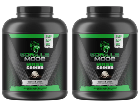 Gorilla Mind Gorilla Mode Mass Gainer  Cookies & Cream - 12 Lb (2 x 6 Lb)  TWINPACK