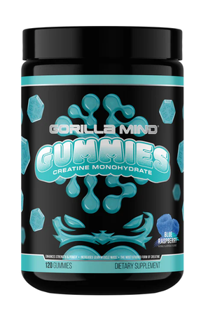Gorilla Mind Creatine Monohydrate Gummies  Blue Raspberry - 120 Gummies