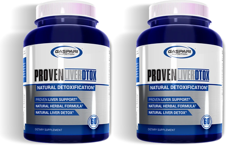 Gaspari Nutrition Proven Liver DTOX Liver Support Formula - 2 x 60 Capsule Bottles TWINPACK
