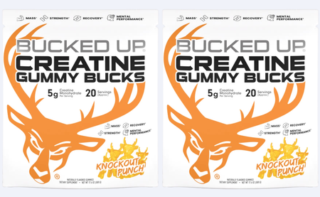 Bucked Up Creatine Gummy Bucks Creatine Gummies  Knockout Punch - 40 x 5g Servings (2 x 20 Serving Bags)  TWINPACK