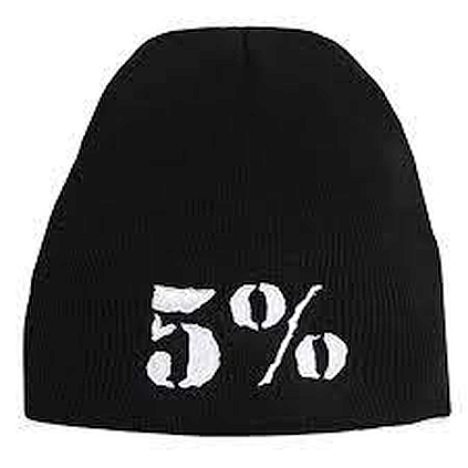 5% Nutrition Beanie Black With White Lettering - Hat